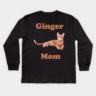 Ginger Cat Mom Kids Long Sleeve T-Shirt